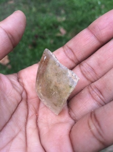 Broken glass found by Hector