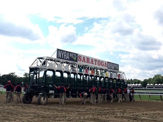 Starting gate immediately after the race