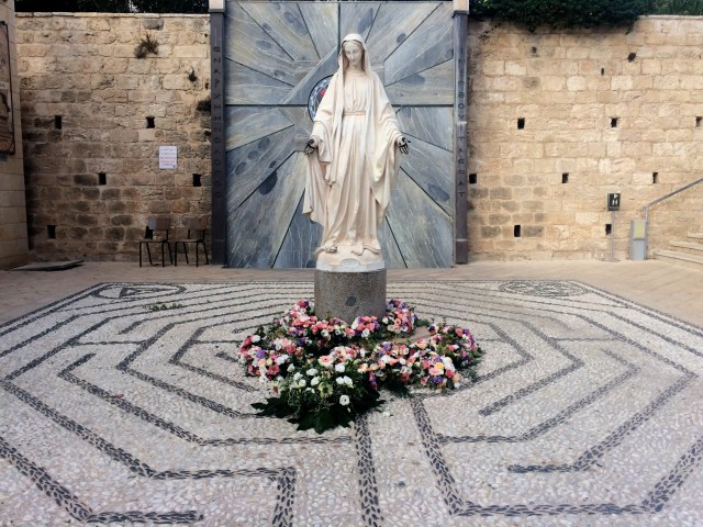 Statue of Mary outside of the Church of the Annunciation