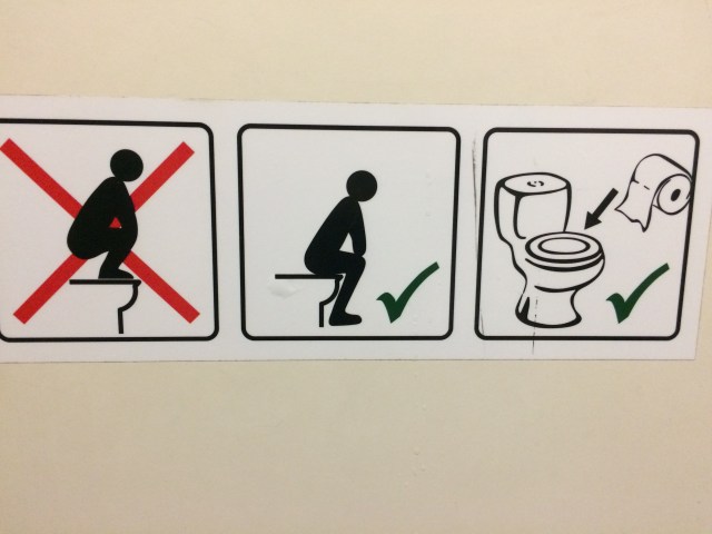 in the women's public bathroom