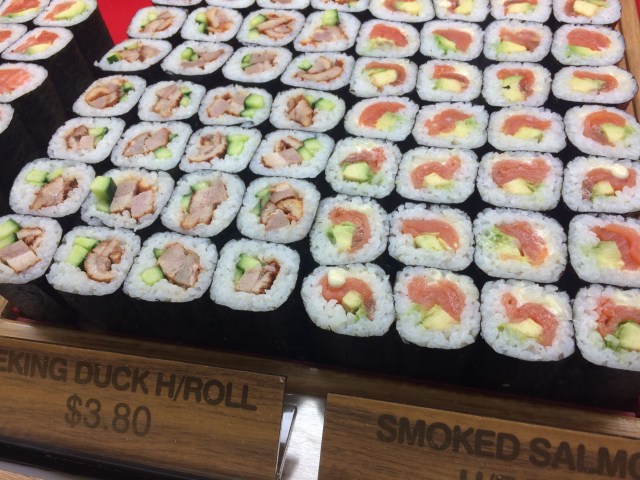 Cooked sushi rolls