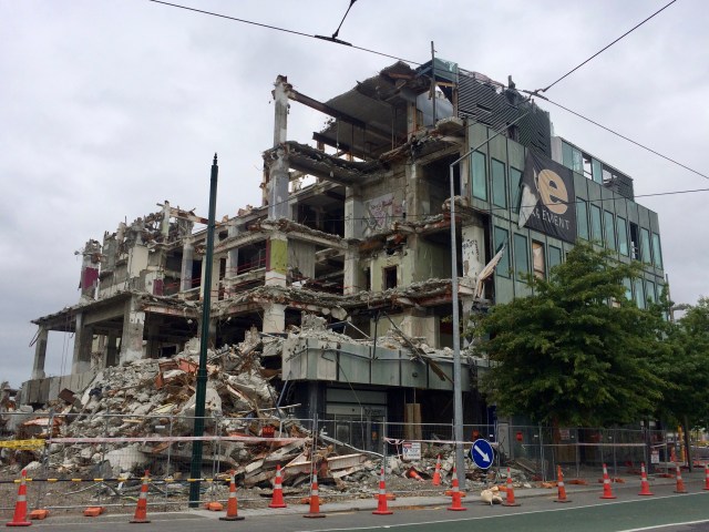 Building from earthquake in Christchurch, New Zealand 